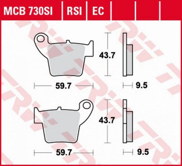 TRW ZF KLOCKI HAMULCOWE KH346 ORGANIC HONDA CR 125 / 250 02-07, CRF 450 02-17, TYŁ