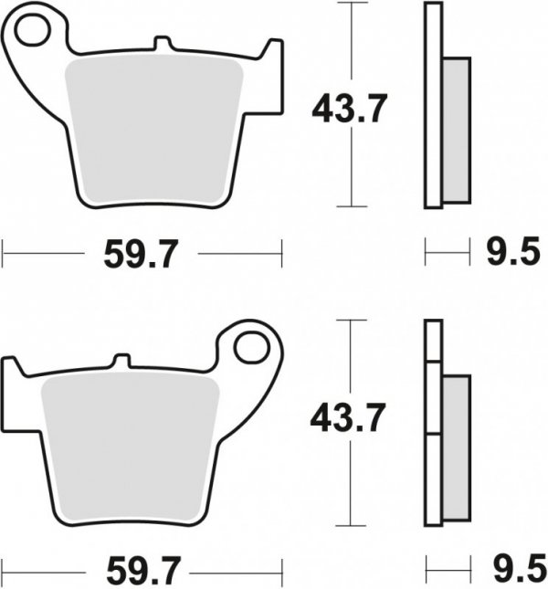 TRW ZF KLOCKI HAMULCOWE KH346 SINTER OFFROAD (WYCZYNOWE) HONDA CRF 250 04-, CRF 450 02-, TYŁ