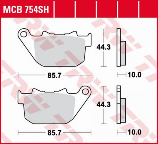 TRW ZF KLOCKI HAMULCOWE KH387 SINTER STREET HARLEY-DAVIDSON 883 XL-C/L/N/R ROADSTER/SPORTSTER 03-15, 1200 XL-C/L/R/X SPORTSTER/N