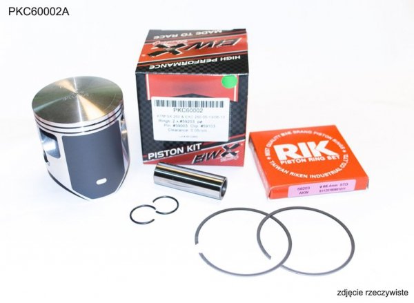 BEARING WORX TŁOK KTM (2T) SX 250 (SX250) 04-22, EXC 250 (EXC250) 06-22, (66,34MM) PIERŚCIENIE RIK (2SZT.)