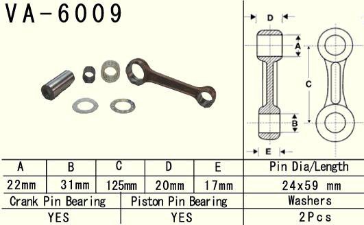 VESRAH KORBOWÓD YAMAHA YZ 250 (YZ250) 99-20 (VA6009) (MADE IN JAPAN)