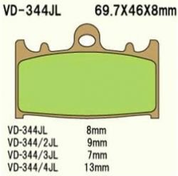 VESRAH KLOCKI HAMULCOWE KH158 SPIEK METALICZNY (ZŁOTE) (MADE IN JAPAN)