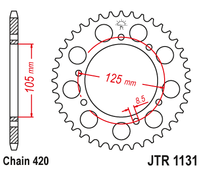 DID JT zestaw napędowy Yamaha DT50 SM (03-06)