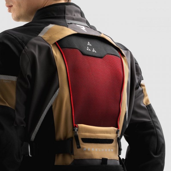 KURTKA MOTOCYKLOWA TEKSTYLNA REBELHORN HARDY 3.0 DESERT GREY RED 3XL