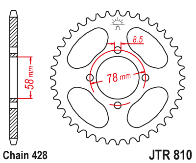 DID JT zestaw napędowy Hyosung GV125 C Aquila Classic / 11-15