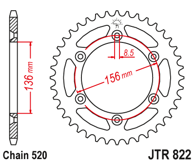 DID JT zestaw napędowy Husqvarna 250 TC (09-13)