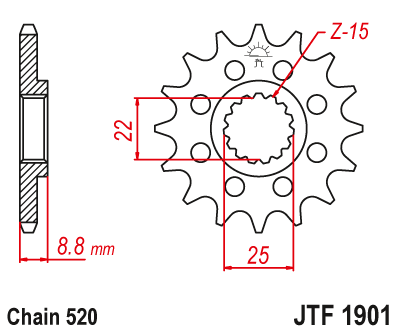  DID JT zestaw napędowy KTM 500 EXC  (13-19)