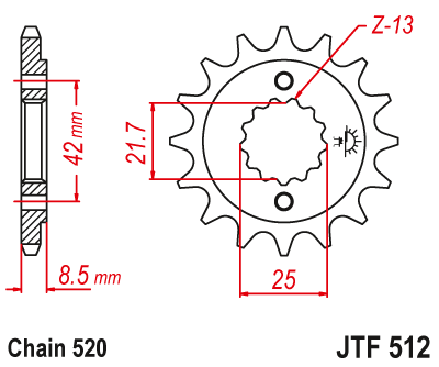  DID JT zestaw napędowy Kawasaki KLR600 (84-90)