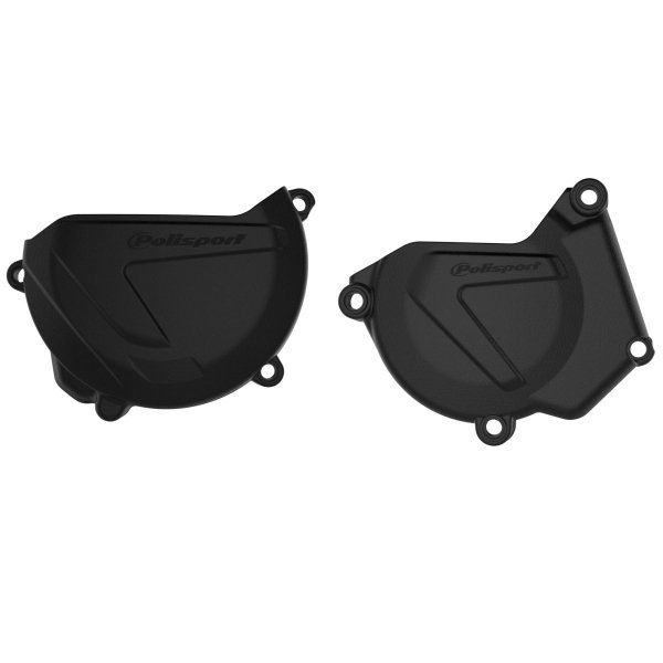POLISPORT ZESTAW OSŁONA POKRYWY (DEKLA) ALTERNATORA ORAZ OSŁONA POKRYWY SPRZĘGŁA YAMAHA YZ 250 '05-'23 KOLOR CZARNY