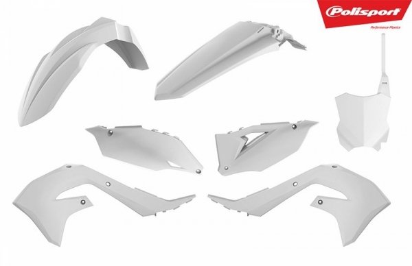 POLISPORT KOMPLET PLASTIKÓW KAWASAKI KX 250F '21-'23; KX 450F '19-'23 W ZESTAWIE TABLICA PRZEDNIA  KOLOR BIAŁY