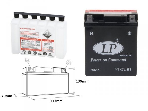 LANDPORT Aprilia SR 150 (99-02) akumulator elektrolit osobno