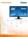 Monitor 24 X2481HS-B1 SLIM AMVA+, HDMI, DVI, 6 ms, Głośniki