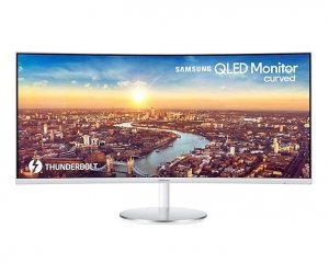 Monitor 34 cale LC34J791WTPXEN VA 3440x1440 Ultra WQHD 21:9 1xHDMI/1xDP/2xThunderbolt 3.0 4 ms (GTG) głośniki zakrzywiony biały 
