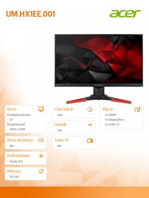 Monitor 27 XB271HKbmiprz 4K2K HDMI DP
