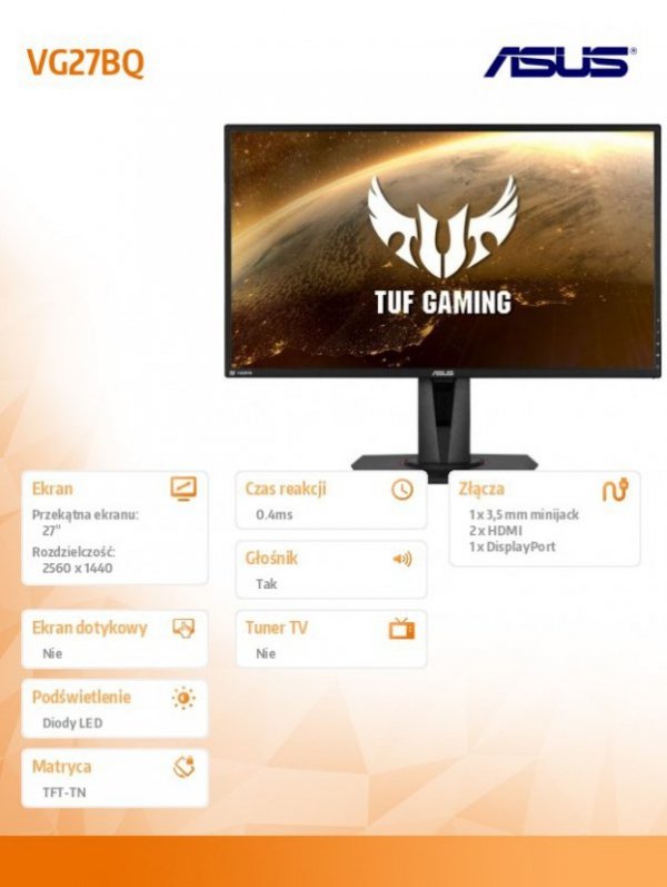 Monitor 27 cali LED VG27BQ