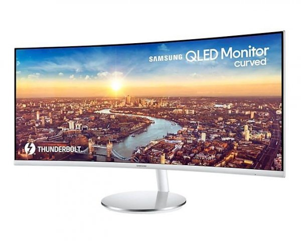 Monitor 34 cale LC34J791WTPXEN VA 3440x1440 Ultra WQHD 21:9 1xHDMI/1xDP/2xThunderbolt 3.0 4 ms (GTG) głośniki zakrzywiony biały 