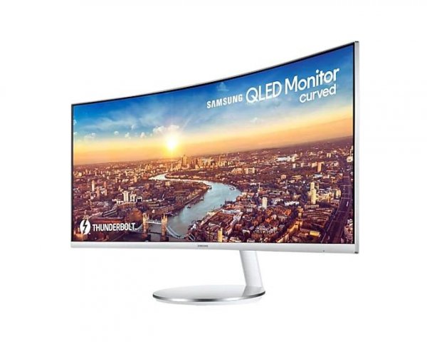 Monitor 34 cale LC34J791WTPXEN VA 3440x1440 Ultra WQHD 21:9 1xHDMI/1xDP/2xThunderbolt 3.0 4 ms (GTG) głośniki zakrzywiony biały 