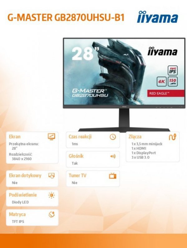 Monitor 28 cali GB2870UHSU-B1 + Gra Dead Island 2 PC