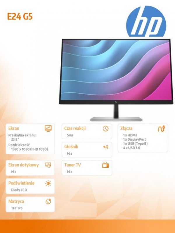 Monitor E24 G5 FHD              6N6E9E9#ABB