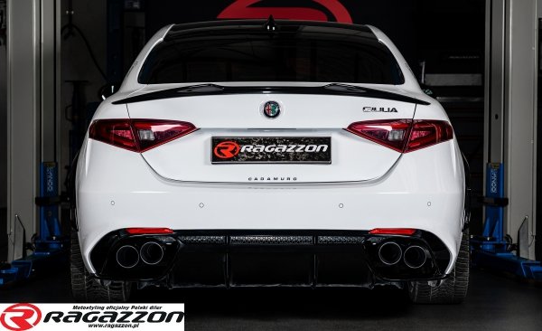 Tłumik końcowy Alfa Romeo Giulia 2.0 Quadrifoglio style RAGAZZON CARBON 4x100mm sportowy wydech