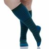 VIM&VIGR - podkolanówki uciskowe I stopnia kompresji - NYLON - butelkowa zieleń w morskie paski