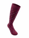 RELAXSAN - Podkolanówki uciskowe z bawełny - bordowe w kropki Fancy Socks (18 - 22 mmHg)