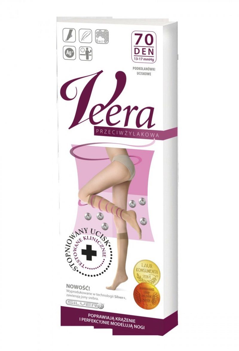  Veera podkolanówki profilaktyczne 70 den (13-17 mmHg) - OTWARTE PALCE