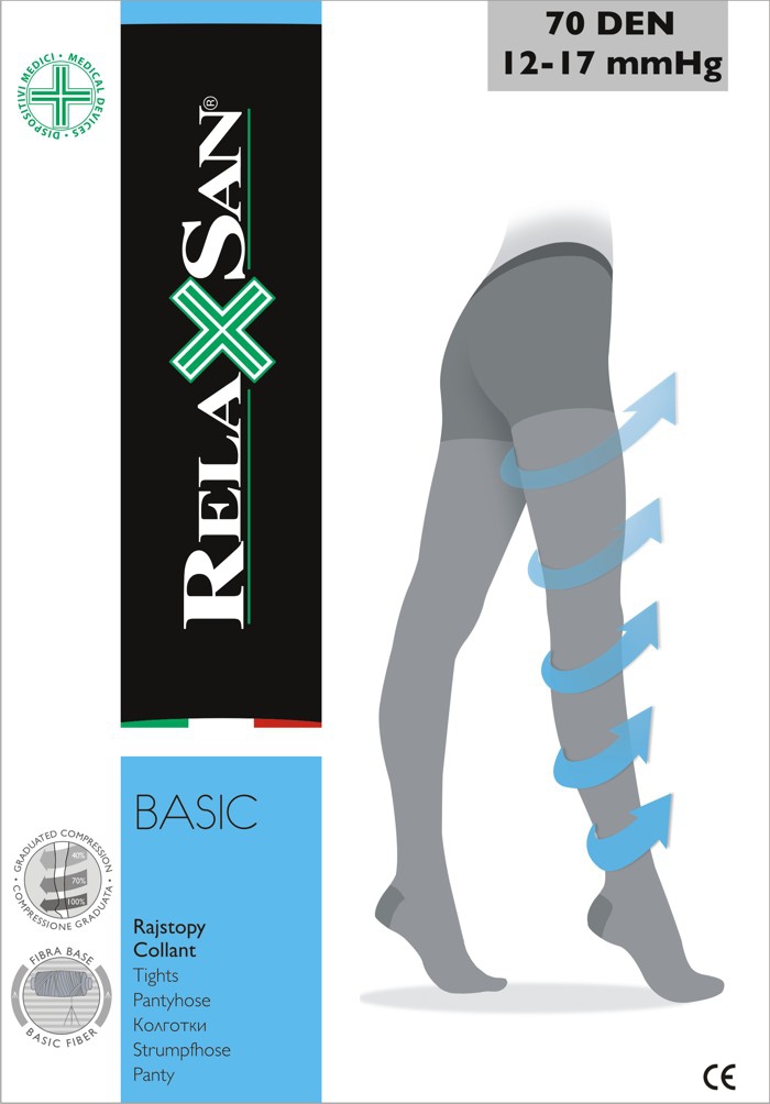 RELAXSAN Rajstopy profilaktyczne 70 Den (12-17 mm Hg)