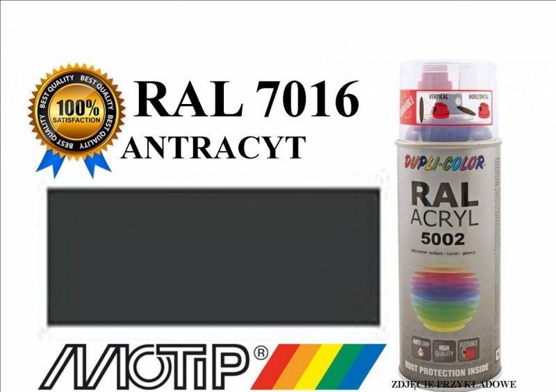 Lakier farba antracyt połysk 400 ml akrylowy acryl szybkoschnący RAL 7016 