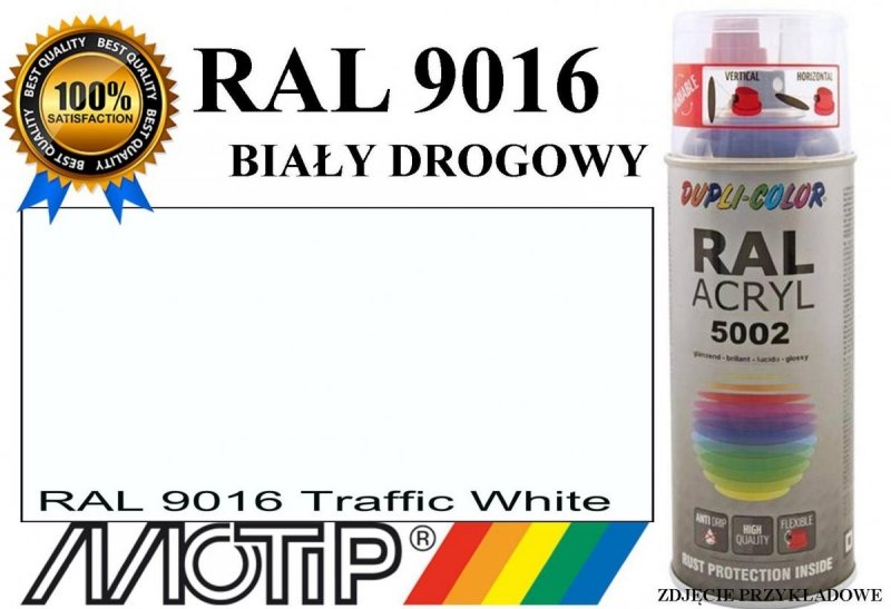 Lakier farba biały drogowy półmat 400 ml akrylowy acryl szybkoschnący RAL 9016 