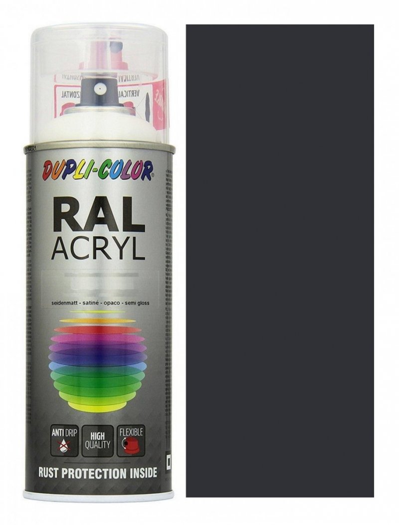 Motip lakier szaro czarny farba półmat 400 ml akrylowy acryl szybkoschnący RAL 7021