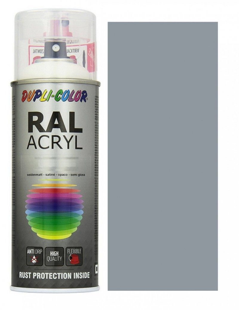 Motip lakier czarny srebrno szary farba połysk 400 ml akrylowy acryl szybkoschnący RAL 7001