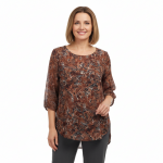 Tunika szyfonowa rękaw 3/4 z dłuższym tyłem r. 50