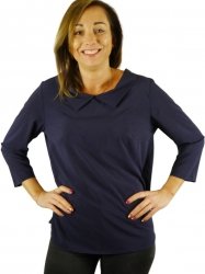 Bluzka z kołnierzykiem i kokardą, rękaw 3/4, r. 46