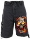 Skull Blast - Cargo Shorts Denim Spiral