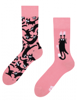Růžové kočky - Ponožky Good Mood