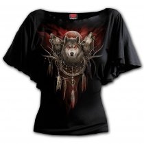 Cry Of The Wolf - Ladies Bat Top Spiral