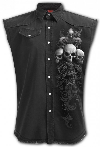 Skull Scroll - Tílka Denim Spiral
