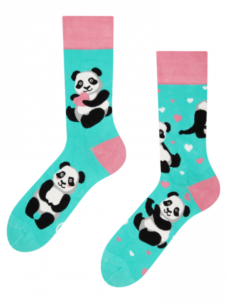 Panda a srdíčka - Bambusové Ponožky Good Mood