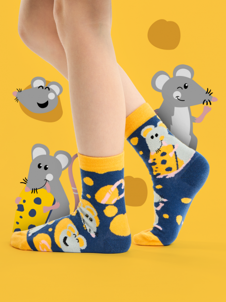 Mouse &amp; Cheese - Junior Socks - Good Mood