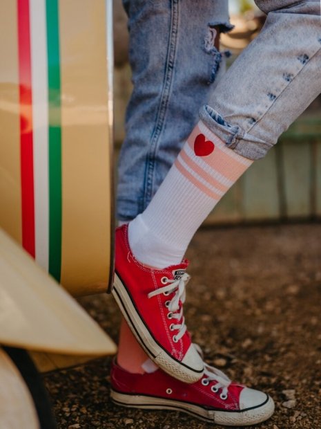 Stripes &amp; Hearts - Socks Sport - Good Mood