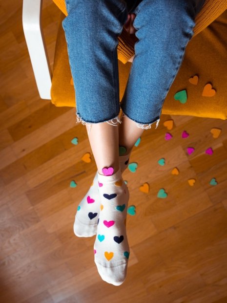 Colorful Hearts - Low Socks Good Mood