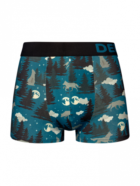 Wolf and Moon - Mens Fitted Trunks - Dedoles