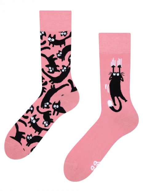 Pink Cats - Socks Good Mood