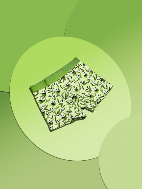 Pandas and Bamboo - Mens Fitted Trunks - Good Mood