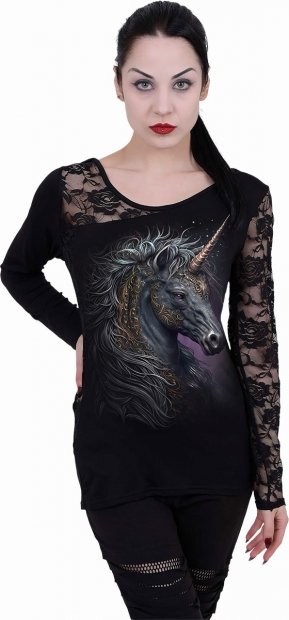 Celtic Unicorn - Lace One Shoulder Spiral