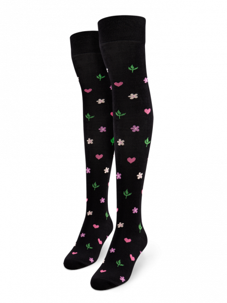 Flowers &amp; Hearts - Knee Socks Good Mood