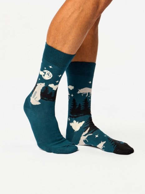 Wolf and moon - Bamboo Socks Dedoles