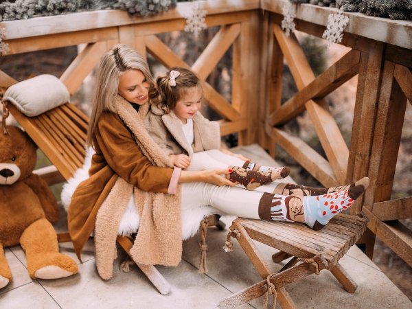 Teplé ponožky Medveď v zime - Dedoles