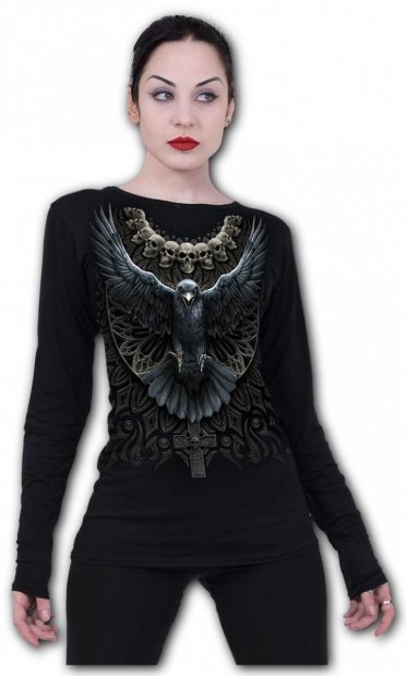 Raven Skull - Baggy Top Spiral – Ladies